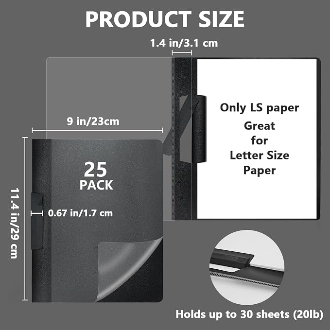 TOTiyea 25 Pack Clear Report Covers - Image 2