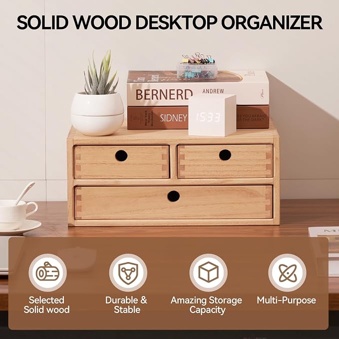 Kirigen Natural Wooden Desktop Organizer - Image 3