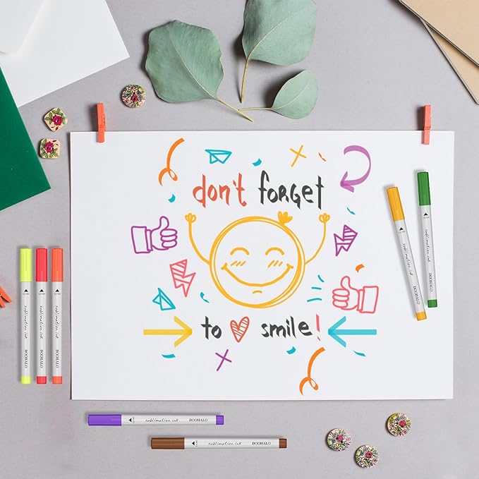 DOOHALO Sublimation Markers Infusible Pens Compatible with Cricut Maker 3/Maker/Explore 3/Air 2/Air 1.0 Tips Sublimation Ink Pens for Mug Press Easy Pressing-DeskLoop Office