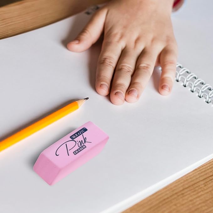 BAZIC Products Pink Bevel Block Erasers - Image 7