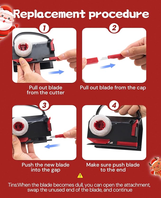 2 Pack Wrapping Paper Cutter & Tape Dispenser Dual Use, Gift Wrap Cutter Tool - Image 7
