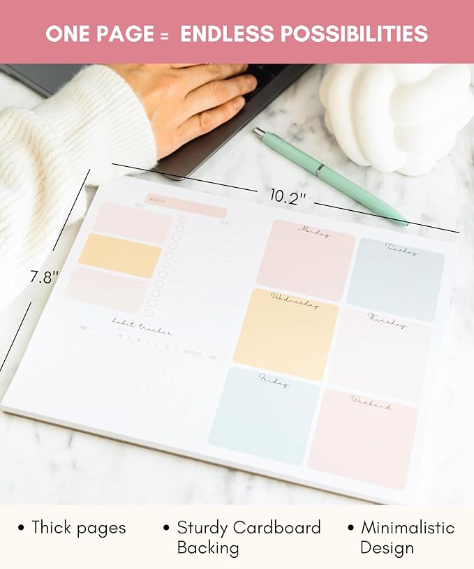Lamare Weekly Planner Notepad – Premium Undated Weekly To Do List Notepad - Image 7