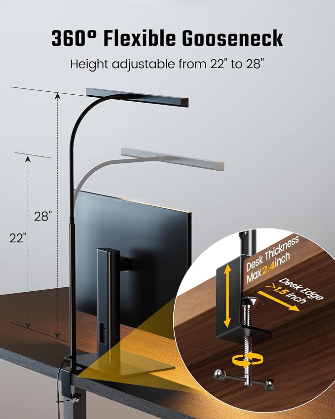 SUPERDANNY LED Desk Lamp for Office Home, Eye-Caring Desk Light - Image 6