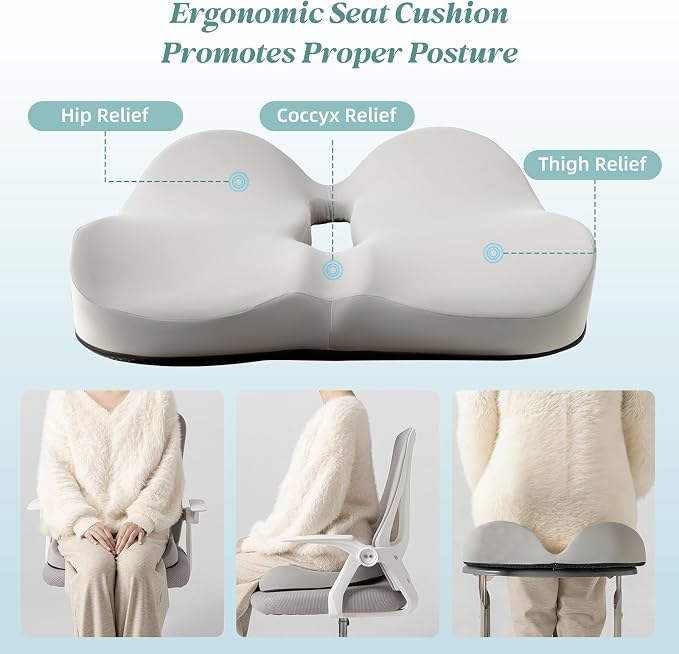 SheRest Seat Cushion, Ergonomic Memory Foam Cooling Cushion, Pressure Relief - Image 2