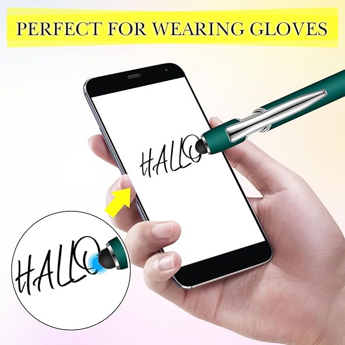 Zonon 38 Pieces Rubberized Ballpoint Pen with Stylus Tip Stylish Metal Pen Capacitive Styli with Soft Rubberized Grip, Black Ink for Most Devices(Charming Colors)-DeskLoop Office