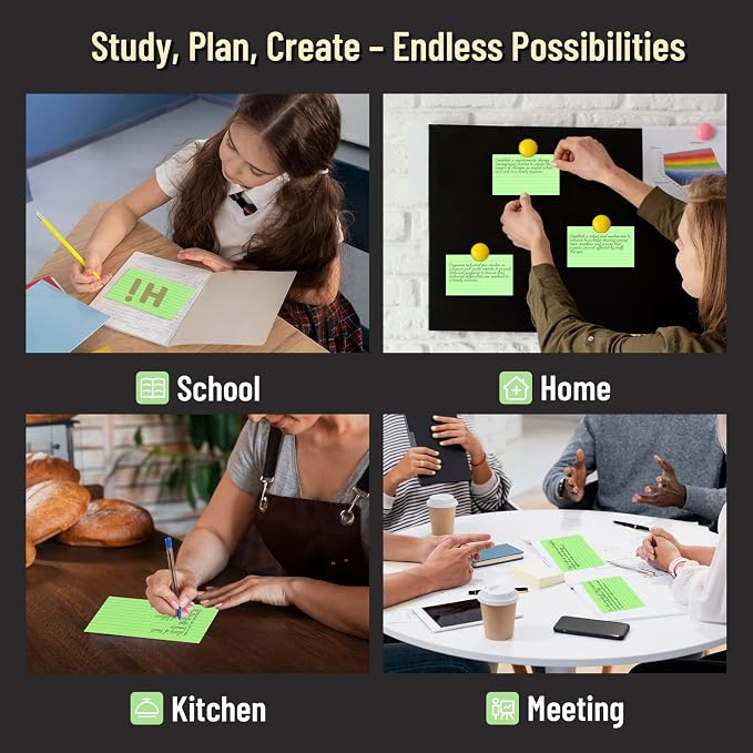 200 Pcs Colored Index Cards 3 x 5 Inch Ruled Index Cards, Flash Cards College - Image 7