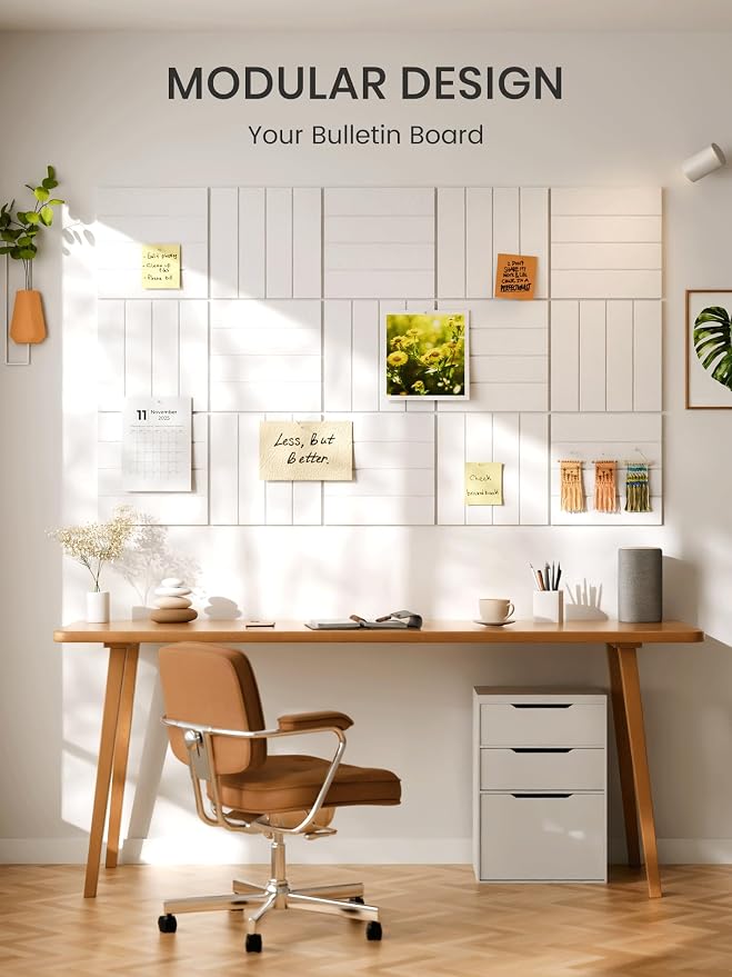 Bumusty Large Cork Board Alternative-36 x 24" Felt Bulletin Board Tiles - Image 2