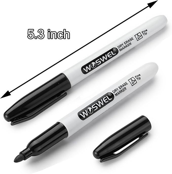 WOSWEL Dry Erase Markers Bulk, 72 Pack Black Fine Tip Whiteboard Markers - Image 2