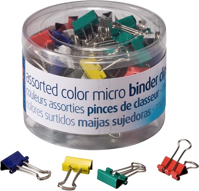 Officemate Micro Binder Clips, 100 Clips per Tub by Officemate