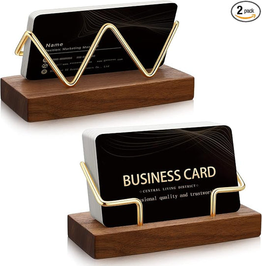 Amyhill 2 Pieces Wood Business Card Holder by Amyhill
