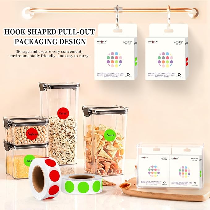 PARLAIM 2 Rolls 2000PCS 3/4" Round Circle Color-Code Dot Stickers, 2 Color - Image 7