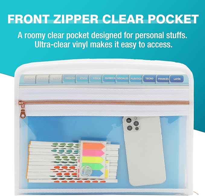 H4D 13 Pocket Expanding File Folder Organizer, 8.5-x-11-inch | Zippered - Image 3