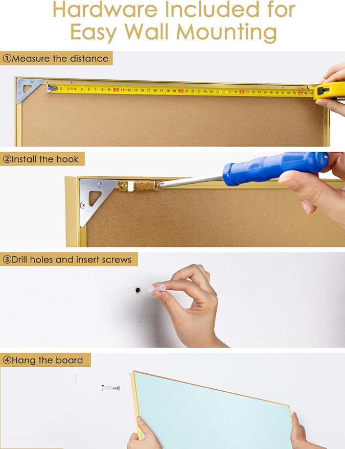 Lightomorrow Bulletin Board 30 x 20 inches, Light Blue Pin Board - Image 7