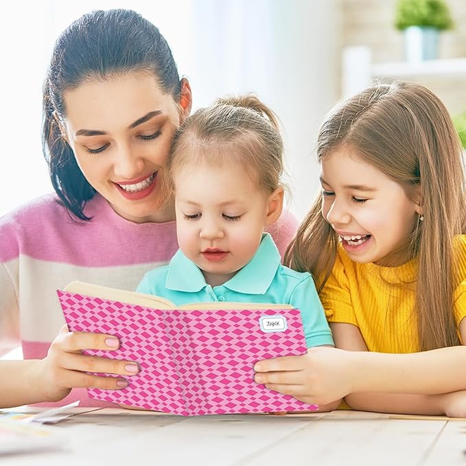 Jumbo Book Covers 8 Pack Reusable Fabric Book Cover Protective Books Covers 9 x 11 Inch Colorful Plaid Stretchable Books Sleeve Cover with Sticker for Most Hardcover Textbooks Up to 10 x 12.5 Inch-DeskLoop Office