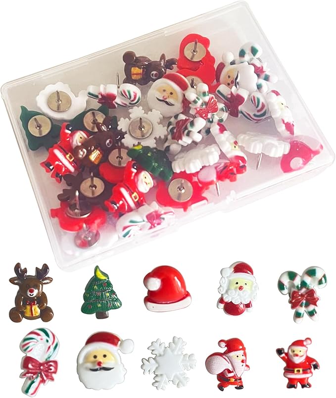 Christmas Push Pins 30-Pack by Supfoxer