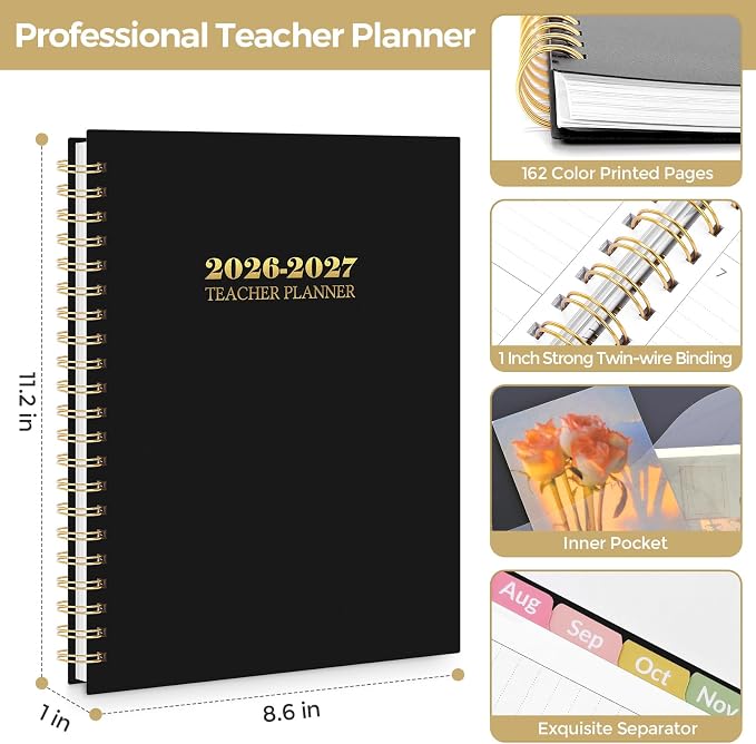 SKYDUE Teacher Planner 2026-2027 Academic Year, 8.5" x 11" Teacher Lesson - Image 2