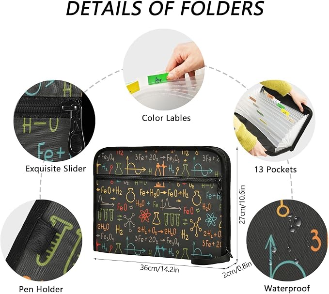 Expanding File Folder Science Chemistry Laboratory Accordion File Organizer 13 - Image 4