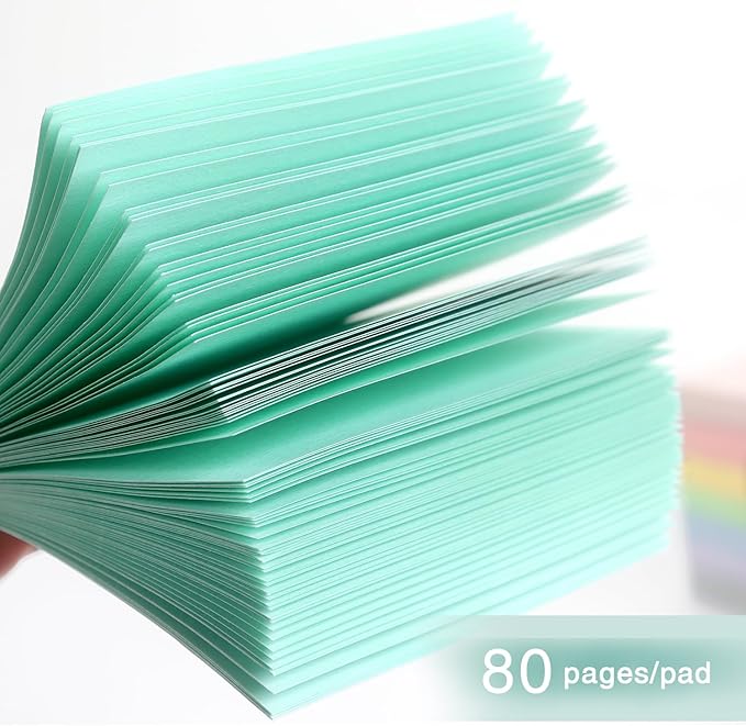 Sticky Notes 3x3 Inch, 8 Pads Light Colors Self-Adhesive, 8 Assorted Pastel Colors, 80 Sheets/Pad, Reusable Notepads for Office, School, and Home-DeskLoop Office