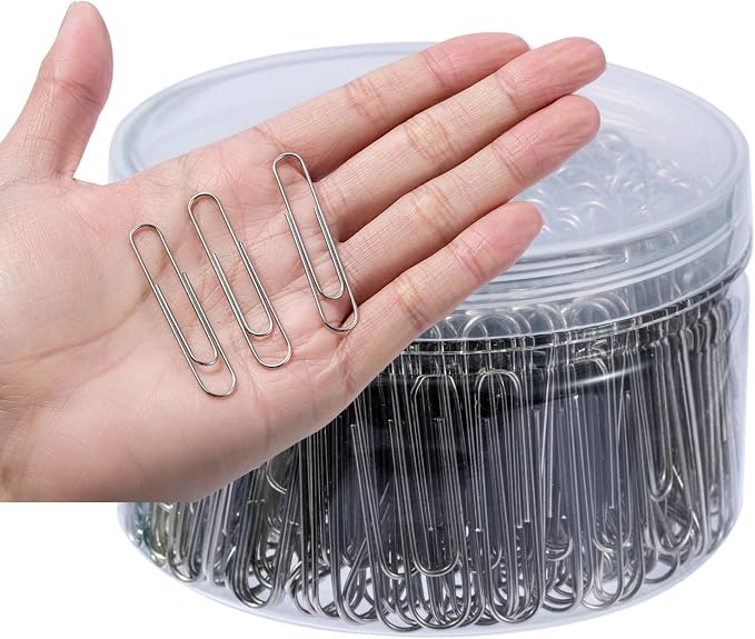 Shiny Silver Jumbo Paper Clips, 1.3 Inch & 2 Inch, School & Home, Document - Image 4