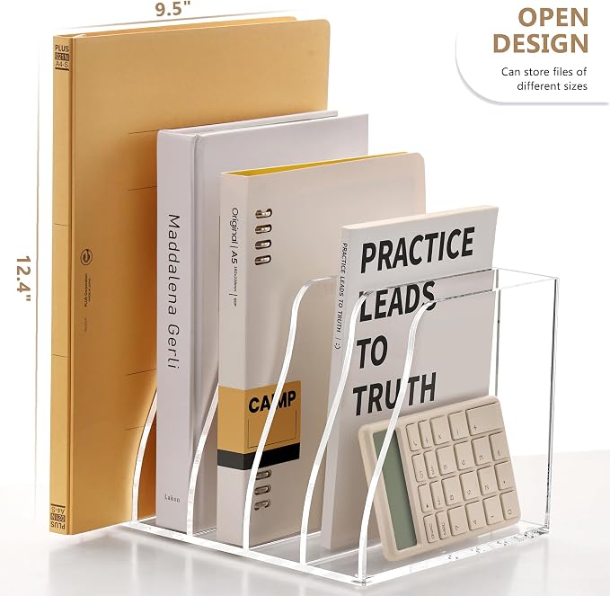 SANRUI Acrylic Magazine File Holder Desk Organizer, Folder Rack Binder - Image 3