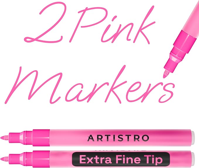 ARTISTRO 2 Pink Acrylic Paint Markers by ARTISTRO