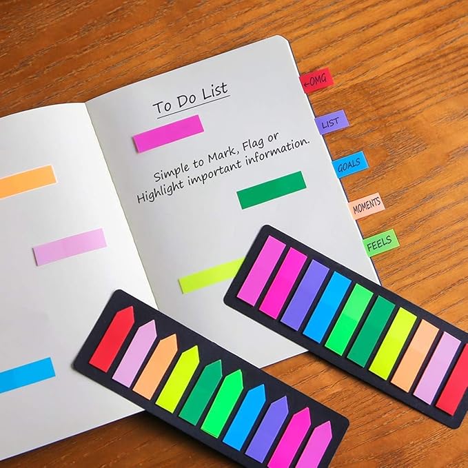 KICNIC 1500 Pieces Page Markers Sticky Index Tabs, Arrow Flag Tabs Self Adhesive - Image 2