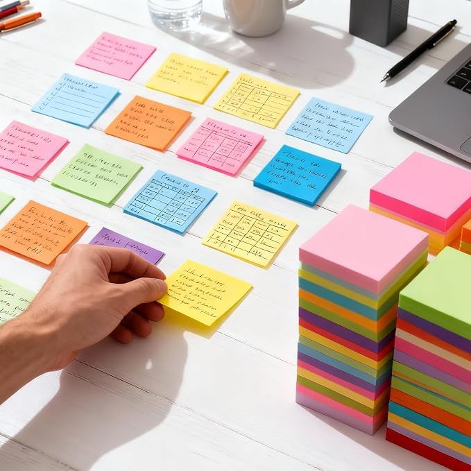 120 Pads Sticky Notes 3x3, Self-Stick Pads Bulk Bright Colors, School Supplies - Image 6