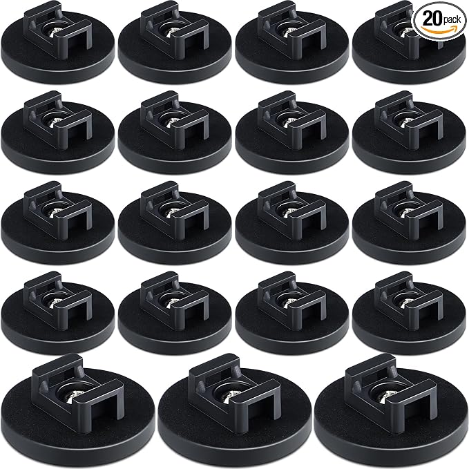 Yookeer 20 Pcs Magnetic Zip Tie Mount Base Black Magnetic Cable Clips Wire by Yookeer