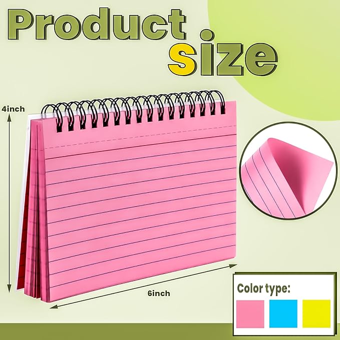 Colorful 150 Pcs Spiral Index Cards 4x6 Inch Flash Cards - Image 2