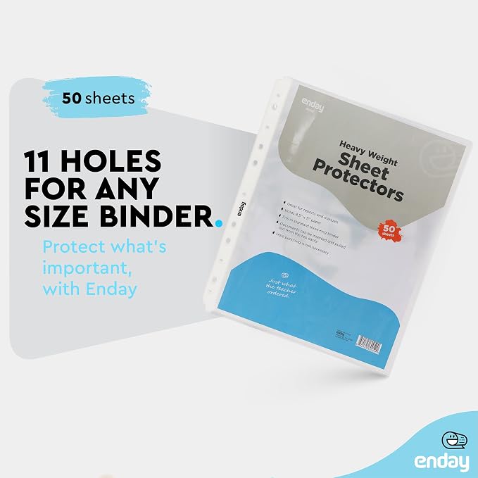 Clear Sheet Protectors for 3 Ring Binder Page Protectors 50 Pack- 8.5” x 11” - Image 4