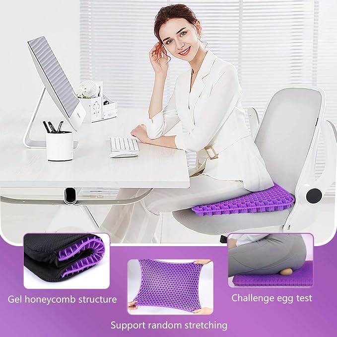 Gel Seat Cushion, for Long Sitting -Double Thick Gel Seat Cushion Breathable - Image 5
