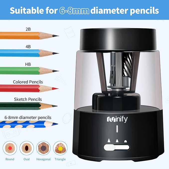 Pencil Sharpener Electric Pencil Sharpener Heavy Duty Blade Rechargeable - Image 6