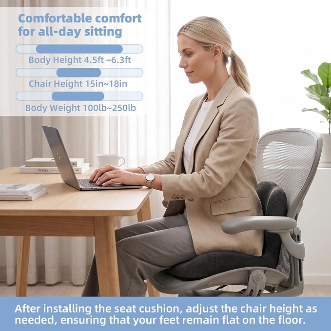 Memory Foam Seat Cushion, Office Chair Cushion - Image 7
