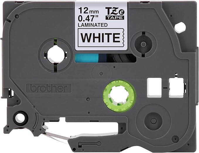 Brother Genuine TZe231~1/2” Black Print on White Label Tape. Each: 0.47 in x 26.2 ft (12 mm x 8 m)