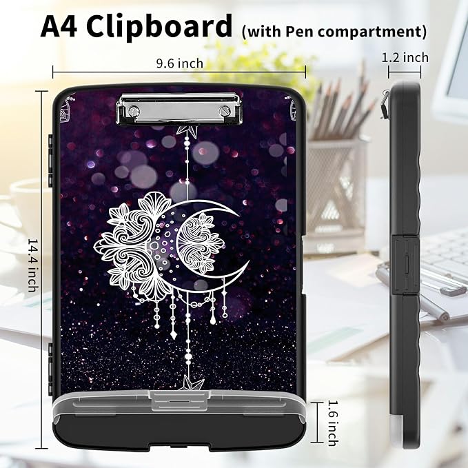 Clipboard with Storage High Capacity Plastic Nursing Clipboards with Pen Holder - Image 2