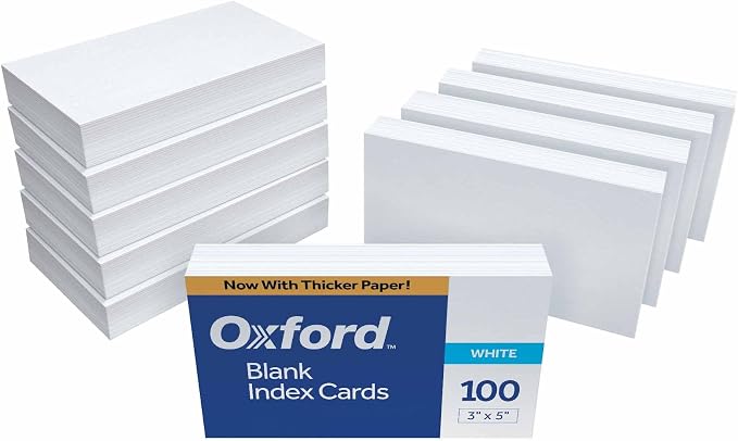 Oxford 30 Blank Index Cards, 000 Cards by Oxford