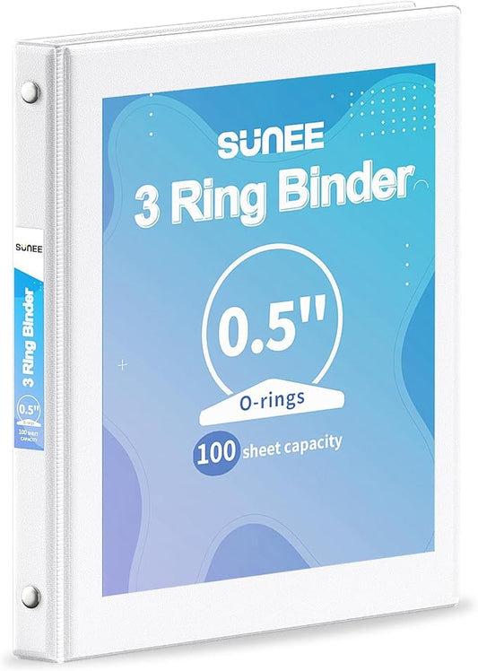 SUNEE 3 Ring Binder 1/2 Inch 1 Pack by SUNEE