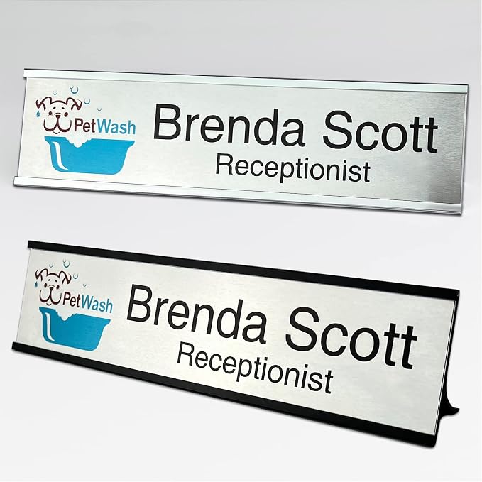 2" x 10" Personalized Aluminum Name Plates, Custom Office Desk or Wall Name - Image 2