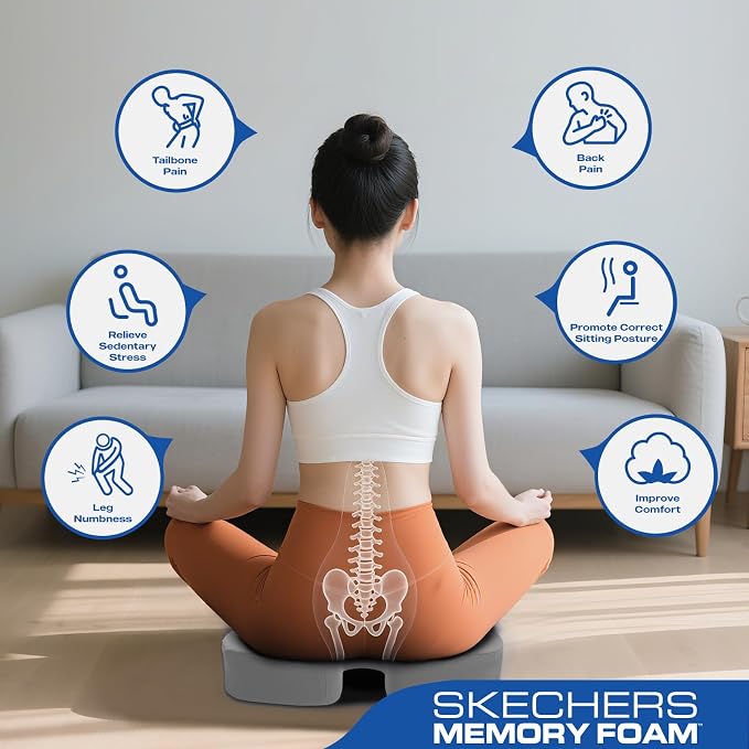 Skechers Seat Cushion, Ergonomic Memory Foam Cushion - Image 8