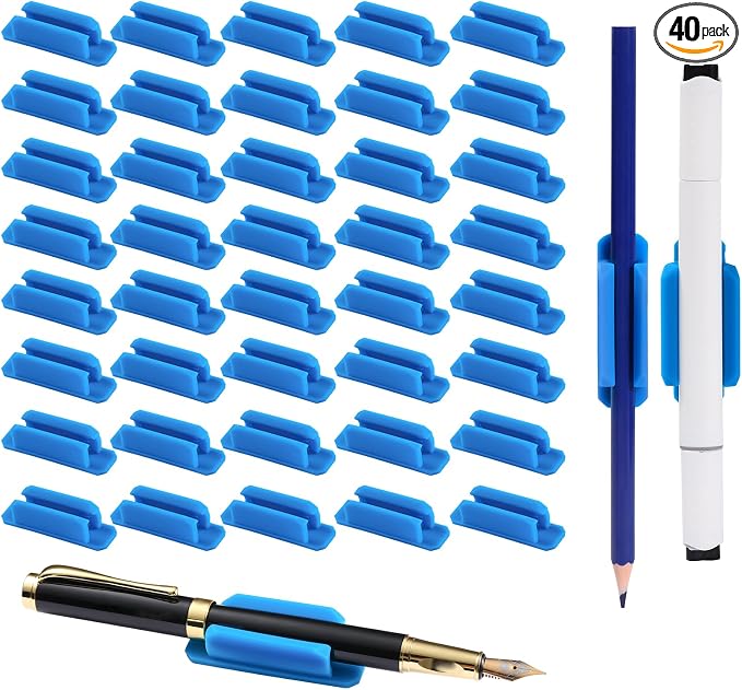 VZZNN Adhesive Pen Holders for Desk Set of 40 by VZZNN