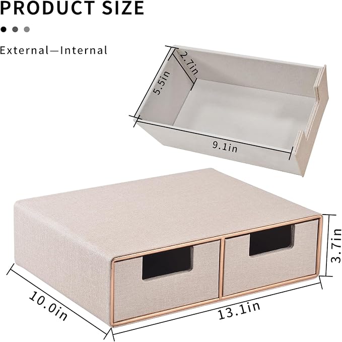 Linen Leather Desk Organizer - Image 3