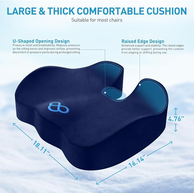 BlissTrends Seat Cushion, Thick Memory Foam Cushions - Image 2