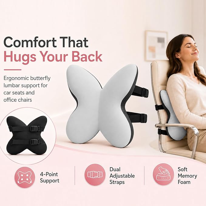 Memory Foam Lumbar Support Pillow, Back Support - Image 3