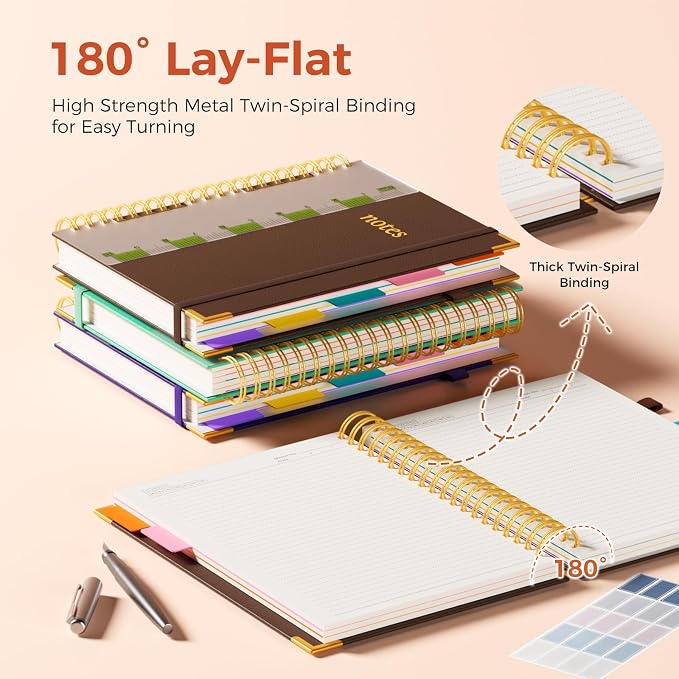 XYark A4 Hardcover Spiral Notebook, 8.5"x11" College Ruled Notebooks - Image 3