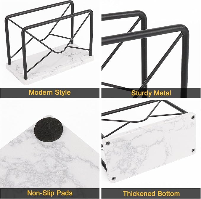 Modern Mail Holder for Home Office, Metal Letter Organizer Sorter for Desk - Image 3