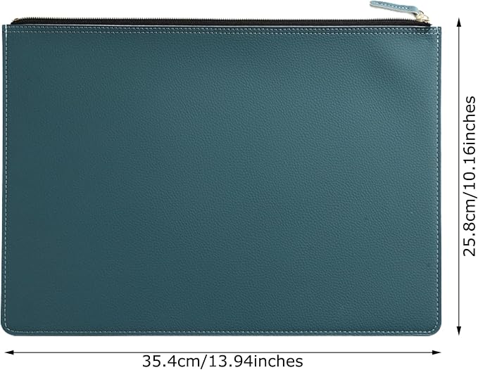 PU Leather A4 File Folder Zipper Document Holder Envelope Folder Case - Image 2