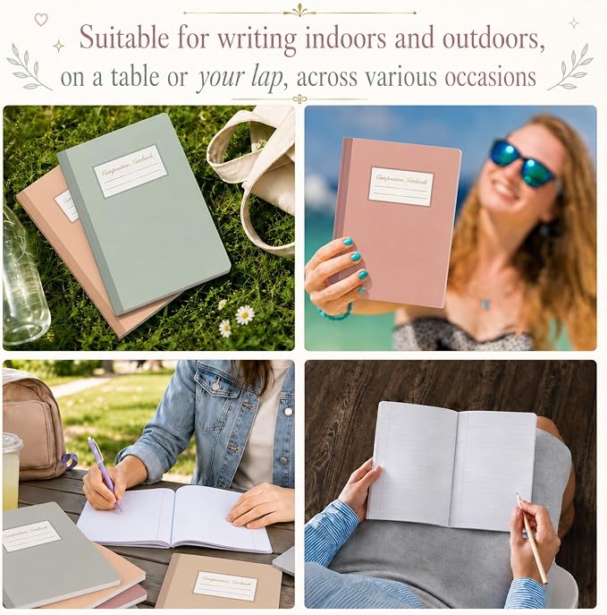 6 Pack Large Composition Notebooks Bulk 9.8 × 7.5 in Wide Ruled Hard Cover - Image 6