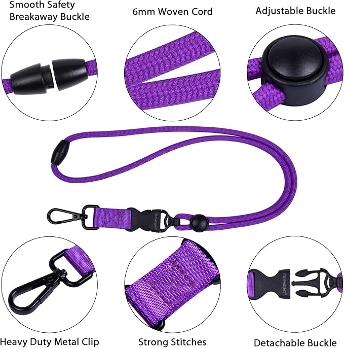 Wisdompro 2 Pack of 21 inch Durable Round Cord Heavy Duty Lanyard - Image 4