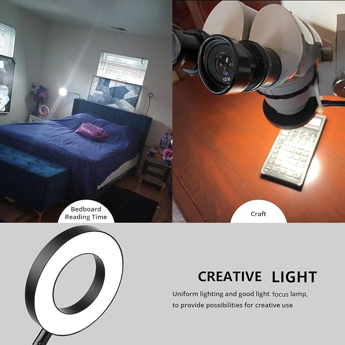 Woputne Desk Clip on Lamp for Reading Home Office, - Image 5