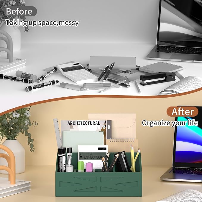 Wood Mail Organizer Countertop, Farmhouse Desk and Kitchen Countertop Storage - Image 5